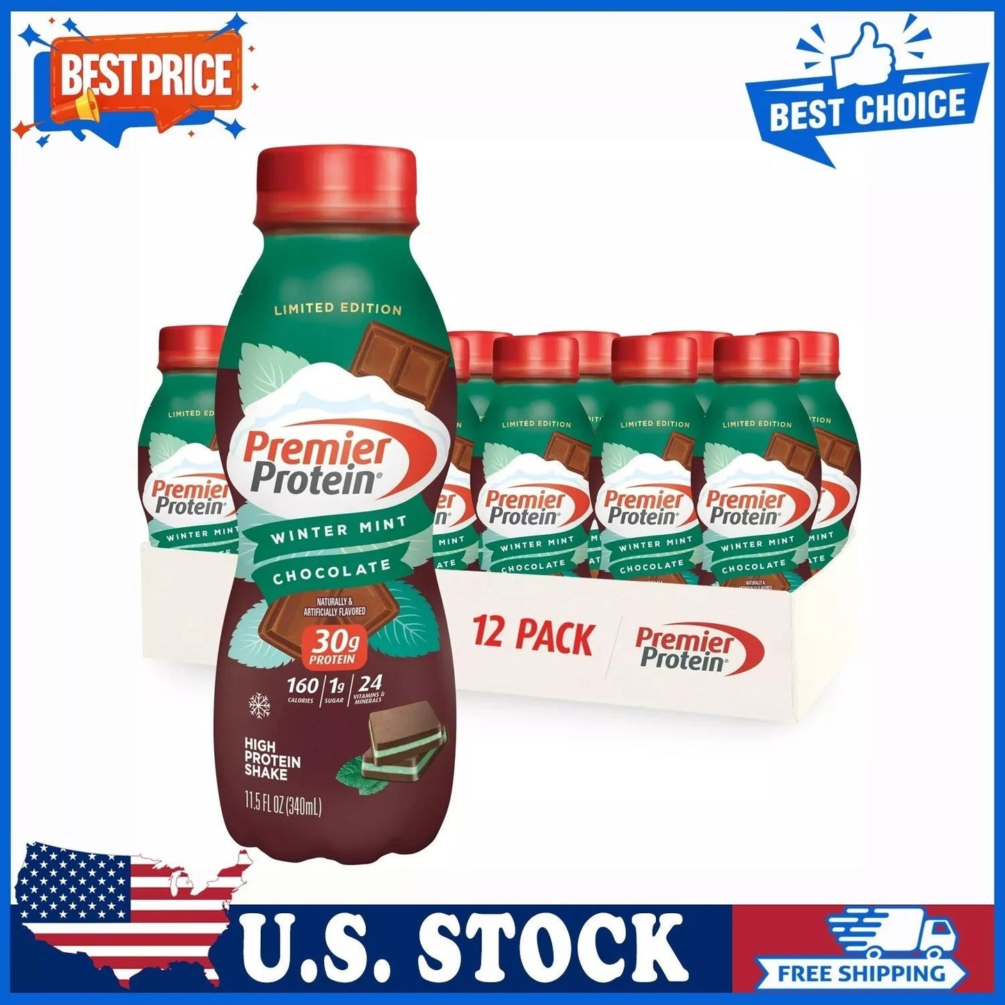 Premier Protein Shake 30g Protein 11.5 Fl Oz (Pack of 12)